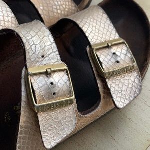 Snake Rose Gold Birkenstocks